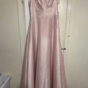 Elegant Pink Satin Gown